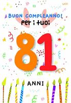 BIGLIETTINI COMPLEANNO 81 ANNI