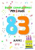 BIGLIETTINI COMPLEANNO 83 ANNI