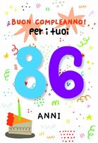 BIGLIETTINI COMPLEANNO 86 ANNI
