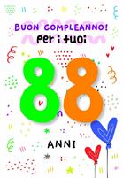 BIGLIETTINI COMPLEANNO 88 ANNI