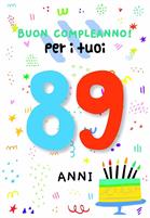 BIGLIETTINI COMPLEANNO 89 ANNI