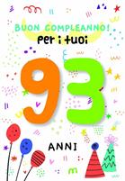 BIGLIETTINI COMPLEANNO 93 ANNI