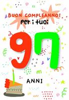 BIGLIETTINI COMPLEANNO 97 ANNI