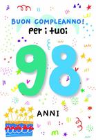 BIGLIETTINI COMPLEANNO 98 ANNI