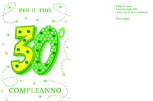 BIGLIETTINI COMPLEANNO 30 ANNI