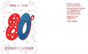 BIGLIETTINI COMPLEANNO 80 ANNI