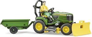 BRUDER JHON DEERE TRATTORE TOSAERBA CON RIMORCHIO