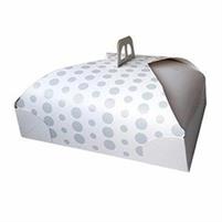 SCATOLA PORTA TORTA 33cm x 33cm GRIGIO/POIS GRIGIO
