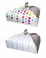 SCATOLA PORTA TORTA 36cm X 36cm GRIGIO/POIS GRIGIO