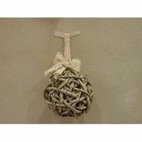 APPEND.NATURALE PALLA INTRECCIATA  DIAM. 12CM. C/MERLO CREMA