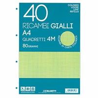 RICAMBI AD ANELLI A4 40FG 80GR GIALLO BLASETTI RIG.4MM