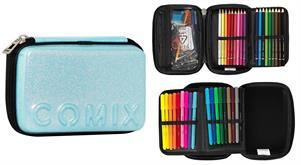 ASTUCCIO COMIX MAXI ZIP GLITTER CELESTE