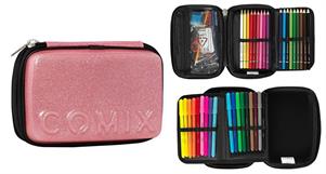 ASTUCCIO COMIX MAXI ZIP GLITTER ROSA