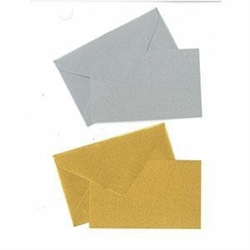BL.SET 10 BIGLIETTI VISITA+BUSTE F.TO 4 -7X11 ORO/ARGENTO/ROSSO