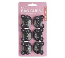 KIKKERLAND SET 6 CLIP GATTO NERO CHIUDI SACCHETTO KIKKERLAND