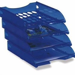 CASSETTE PORTACORRISPONDENZA LEONARDI TRASPARENTE BLU
