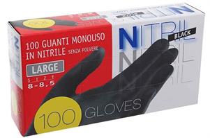 GUANTI IN NITRILE NERI da 100 PEZZI MIS.TG L -ICO