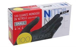 GUANTI IN NITRILE NERI da 100 PEZZI MIS.TG S -ICO