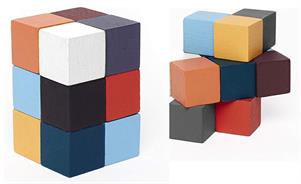 KIKKERLAND PUZZLE 3D IN LEGNO CUBI ELASTICI KIKKERLAND DISPLAY D