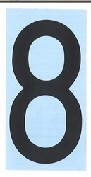 CARATTERE ADESIVO RH T H.80 NERO 8