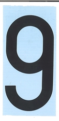 CARATTERE ADESIVO RH T H.80 NERO 9