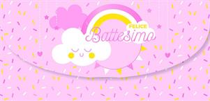 BIGLIETTINI BATTESIMO PORTASOLDI ROSA