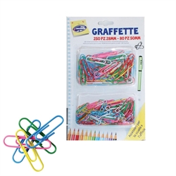 FERMAGLI UFFICIO COLORATI MM28/50 BLISTER 250PZ