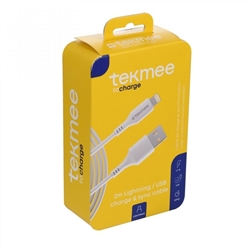 TELEFONIA TEKMEE EASY CAVO USB-A TO LIGHTNING 8,5W - 100CM - BIA