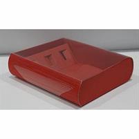 SCATOLA 3 BOTTIGLIE COUVETTE TRASPARENTE ROSSO 340X270X90