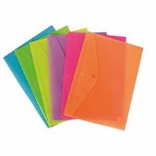 CARTELLINE C/BOTTONE NIKOFFICE NEON  A4 CONF.6 PEZZI