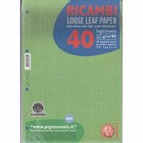 RICAMBI AD ANELLI A4 VERDI QUAXIMA 40ff 4MM