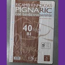RICAMBI AD ANELLI A4 RINFORZATI FF.40 PIGNARIC BIANCHI