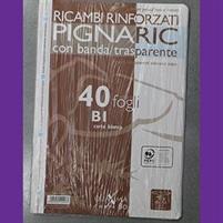 RICAMBI AD ANELLI A4 RINFORZATI FF.40 PIGNARIC BIANCHI