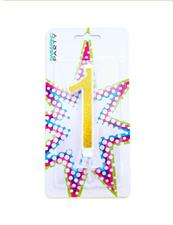 CANDELINA COMPLEANNO ORO GLITTER NUMERO 1