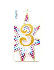CANDELINA COMPLEANNO ORO GLITTER NUMERO 3