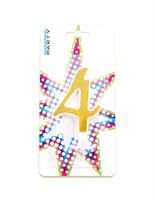 CANDELINA COMPLEANNO ORO GLITTER NUMERO 4