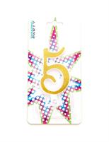 CANDELINA COMPLEANNO ORO GLITTER NUMERO 5