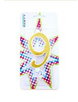 CANDELINA COMPLEANNO ORO GLITTER NUMERO 9