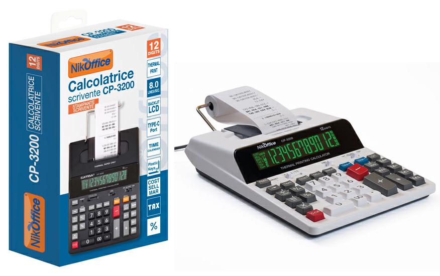 CALCOLATRICE SCRIVENTE NIK CP-3200-190X260X56MM