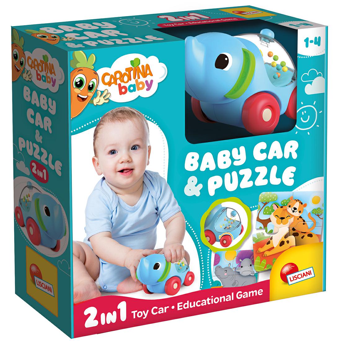 LISCIANI-CAROTINA BABY ELEPHANT CAR & PUZZLE