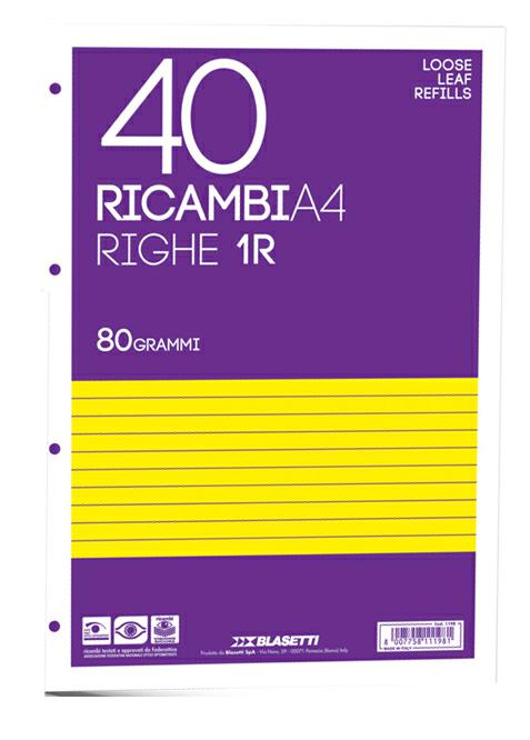 RICAMBI AD ANELLI A4 40FG 80GR 1R-BLASETTI