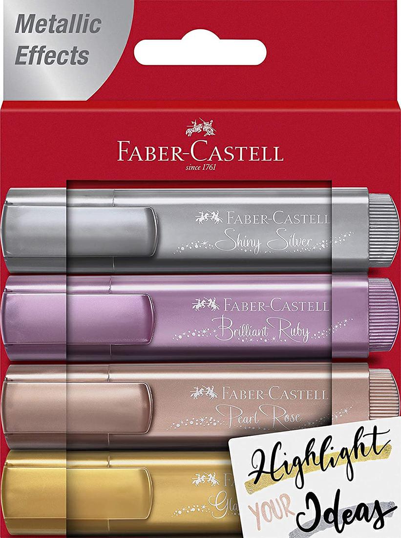 FABER-CASTELL EVIDENZIATORE TEXTLINER 1546 METALLIC SET 4PZ