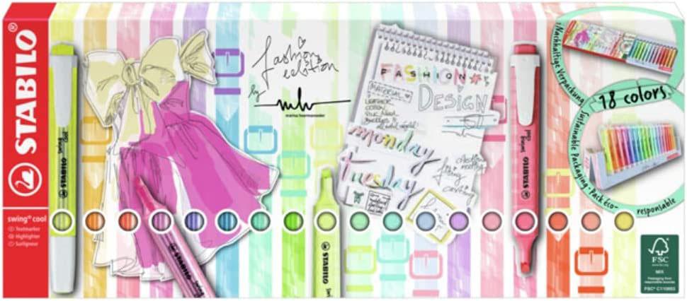 EVIDENZIATORI STABILO SWING COOL PASTEL SET SCRIVANIA 18 PEZZI