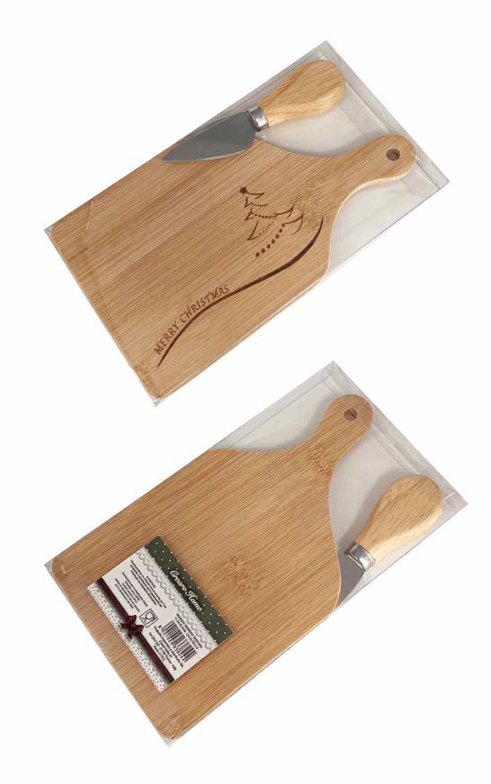 CUCINA TAGLIERE BAMBOO DISEGNO 11.5X19.5CM. C/COLTELLO