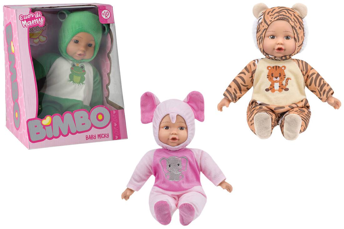 BAMBOLOTTO 33 CM. CORPO MORBIDO c/TUTINA ANIMALE