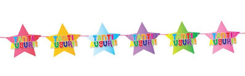 FESTONE TANTI AUGURI MULTICOLOR 2,5 MT
