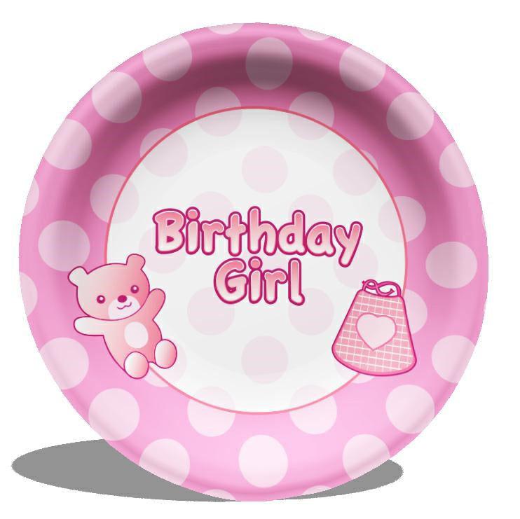COMPLEANNO ROSA PIATTI X 6 PEZZI