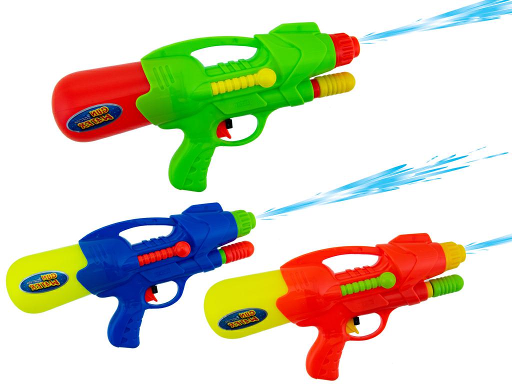 PISTOLA AD ACQUA 3 COLORI ASSORITI 28CM