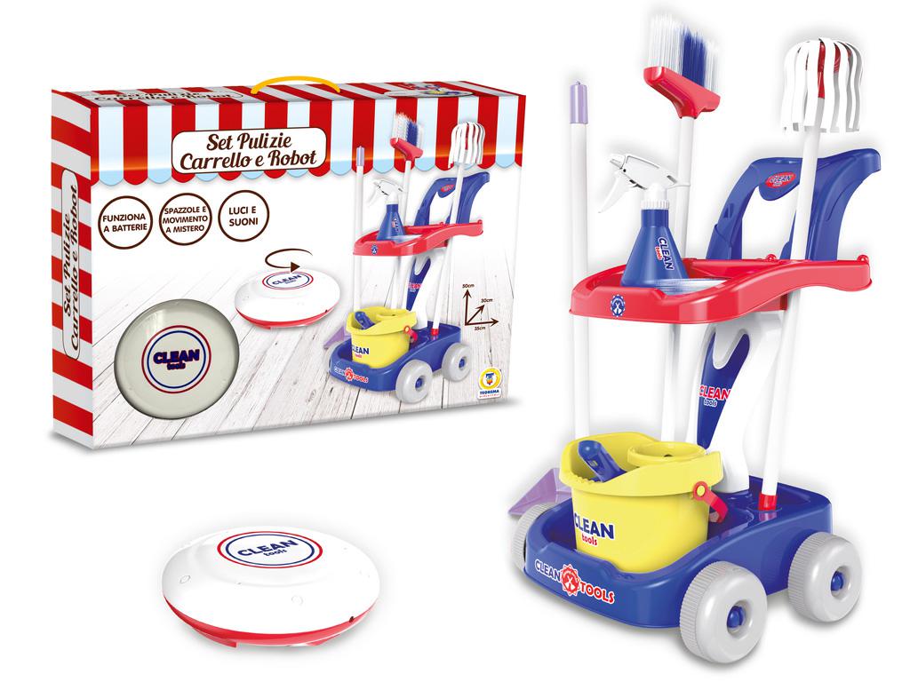 CARRELLO PULIZIE 35X5030 CM ROBOT LUCI E SUONI