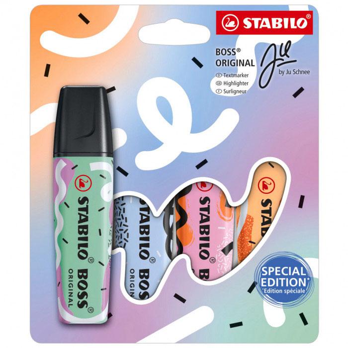 EVIDENZIATORI STABILO BOSS ORIGINAL BY JU SCHNEE SET 4 PEZZI